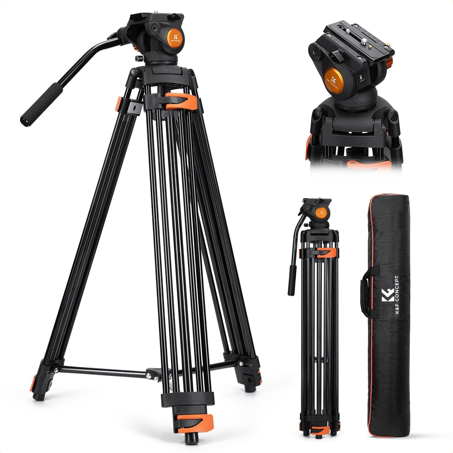 K&F CONCEPT 80" Video DV Tripod Heavy Duty Aluminum Alloy Camera Tripod Stand