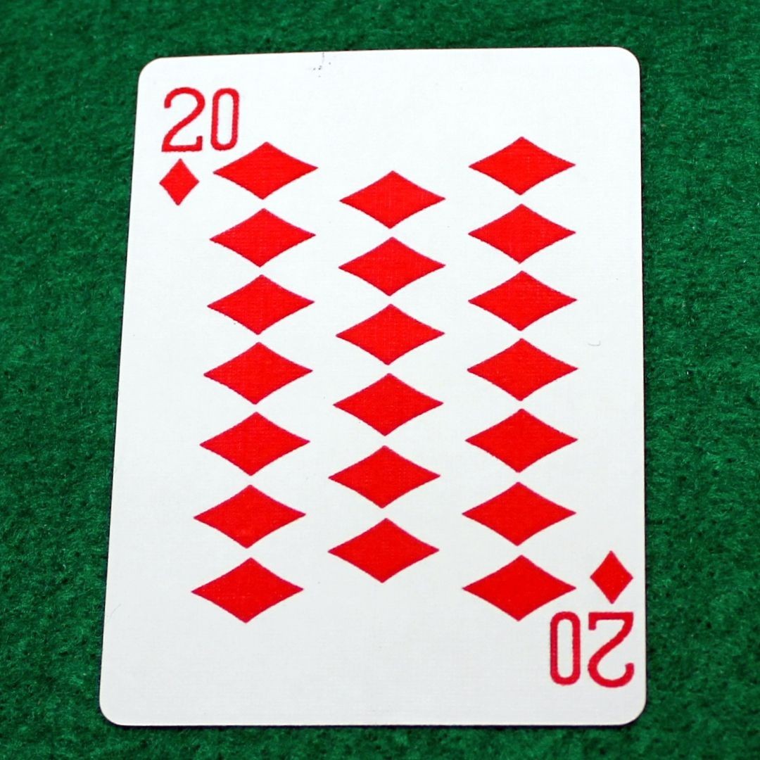20 of Diamonds, Bicycle Printed Gaff Card, Red
