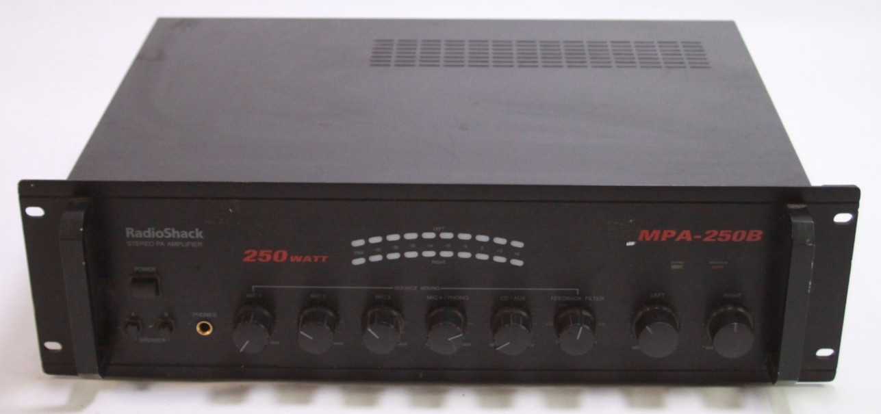 RadioShack Stereo PA Amplifier 250 Watt MPA-250B As Is Parts Repair Untested
