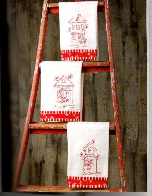 ANNIE'S QUILTING REDWORK BLIZZARD BUDDIES 10 UNIQUE DESIGNS