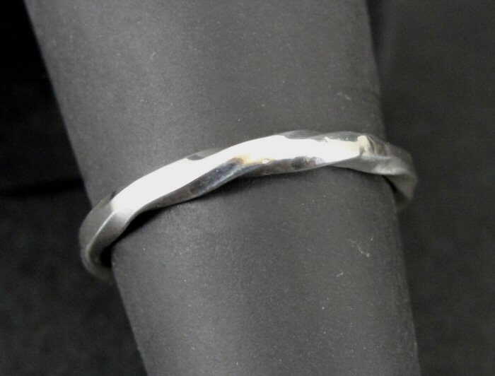 Ring Silver Twist Like Look Band Sterling Silver Size 7 Ring Band