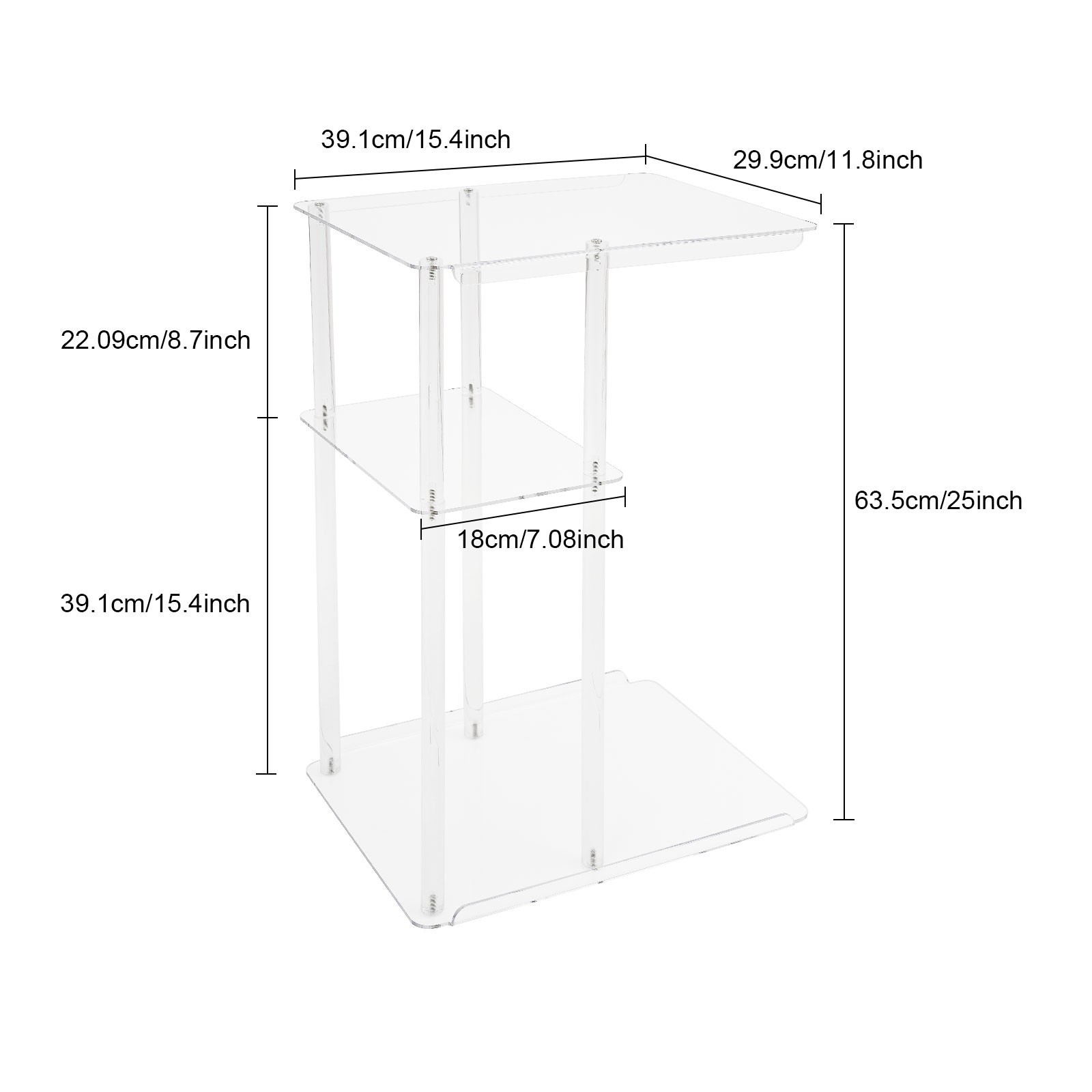 Clear Acrylic Side Table, Entryway Table, C Shaped End Table Minimalist Style