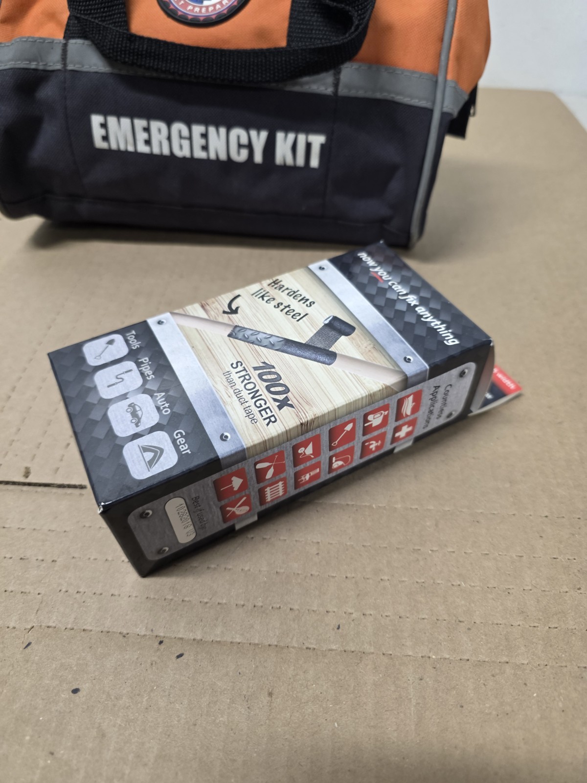 Emergency Roadside First Aid Kit - Empty Bag Only, With Fiberfix Tape