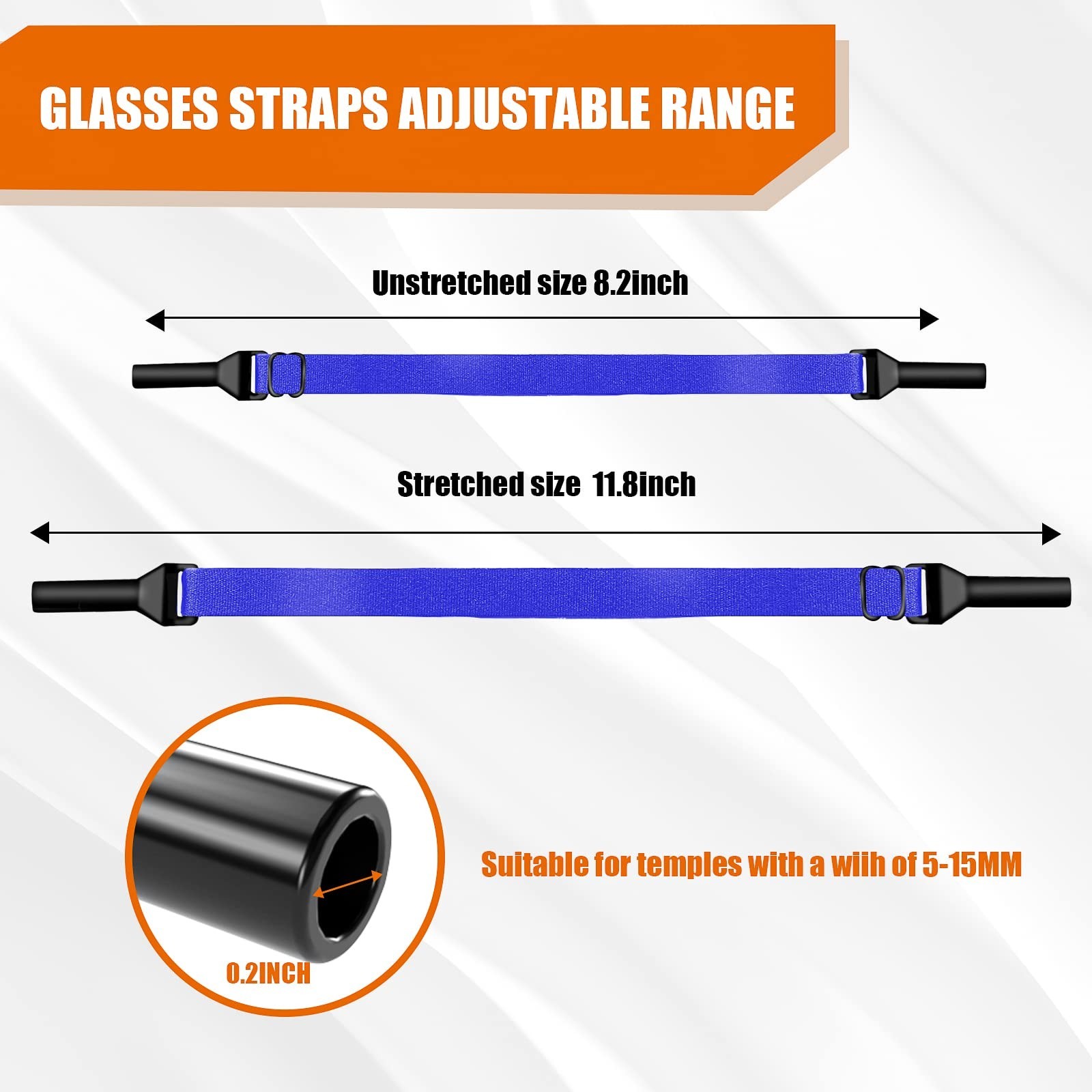 SMARTTOP Adjustable Glasses Strap-6 Pack No Tail Eyeglass Straps Eyewear Reta...