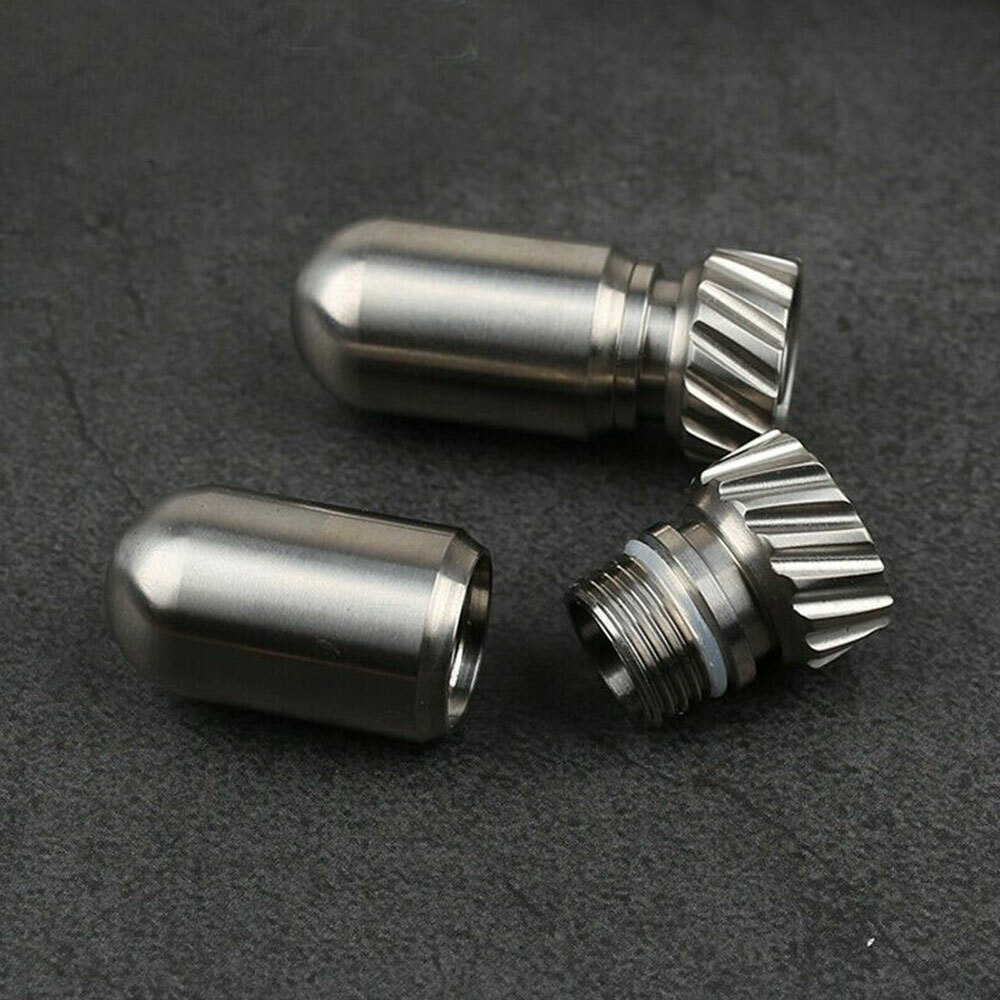 EDC Titanium Multi Tools Waterproof Mini Medicine Bottle Key Pendant Box Set
