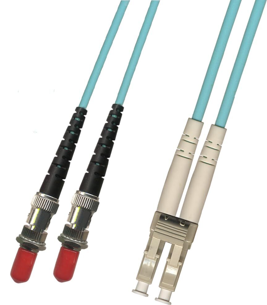 1FT Fiber Adapter Cable LC Male-ST Female 10Gb Gigabit 50/125 Duplex