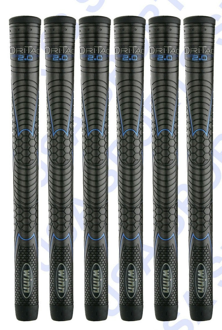 Set of 6 - NEW Winn Dri-Tac 2.0 Black Midsize Grip 62DT-JBK DriTac