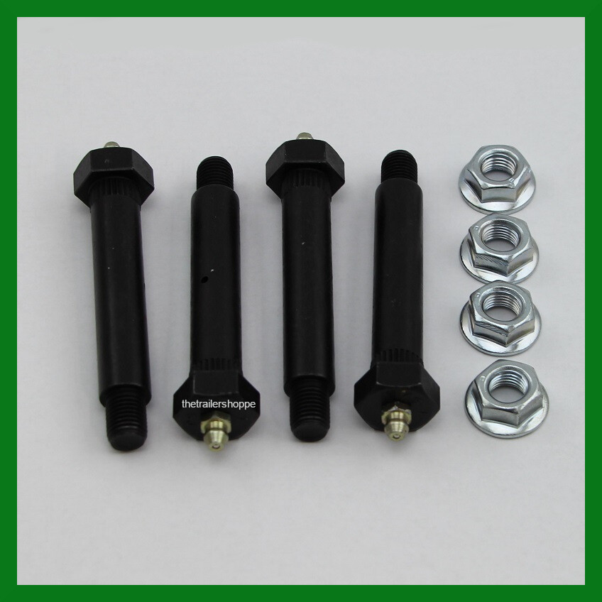 Trailer Spring Shackle Bolt with Grease Zerk & Nut 9/16" X 3-1/2" Long 4 Pc. Set