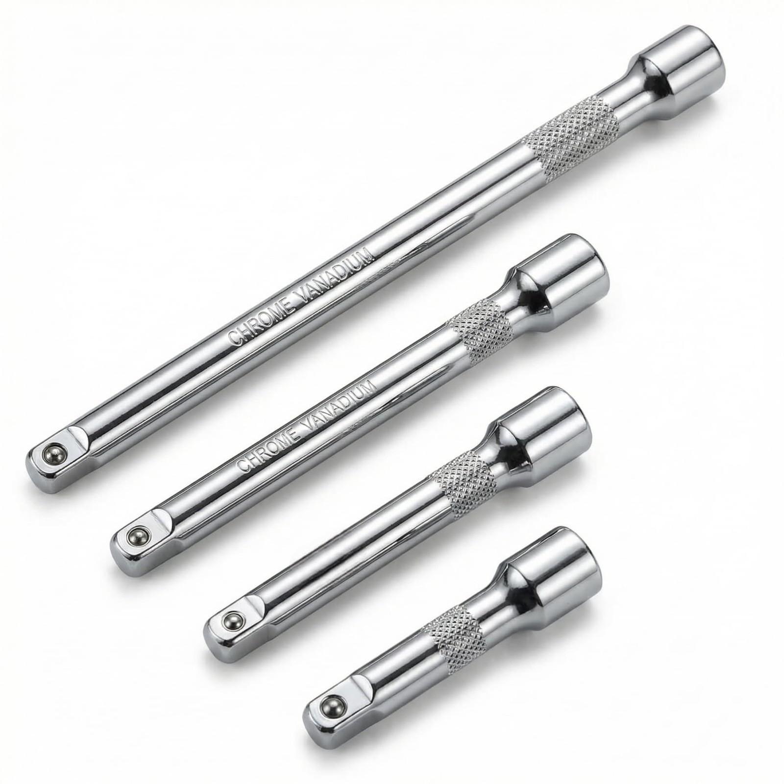 EMSTAR 4PCS 1/4" Drive Socket Extension Bar Set, Silver
