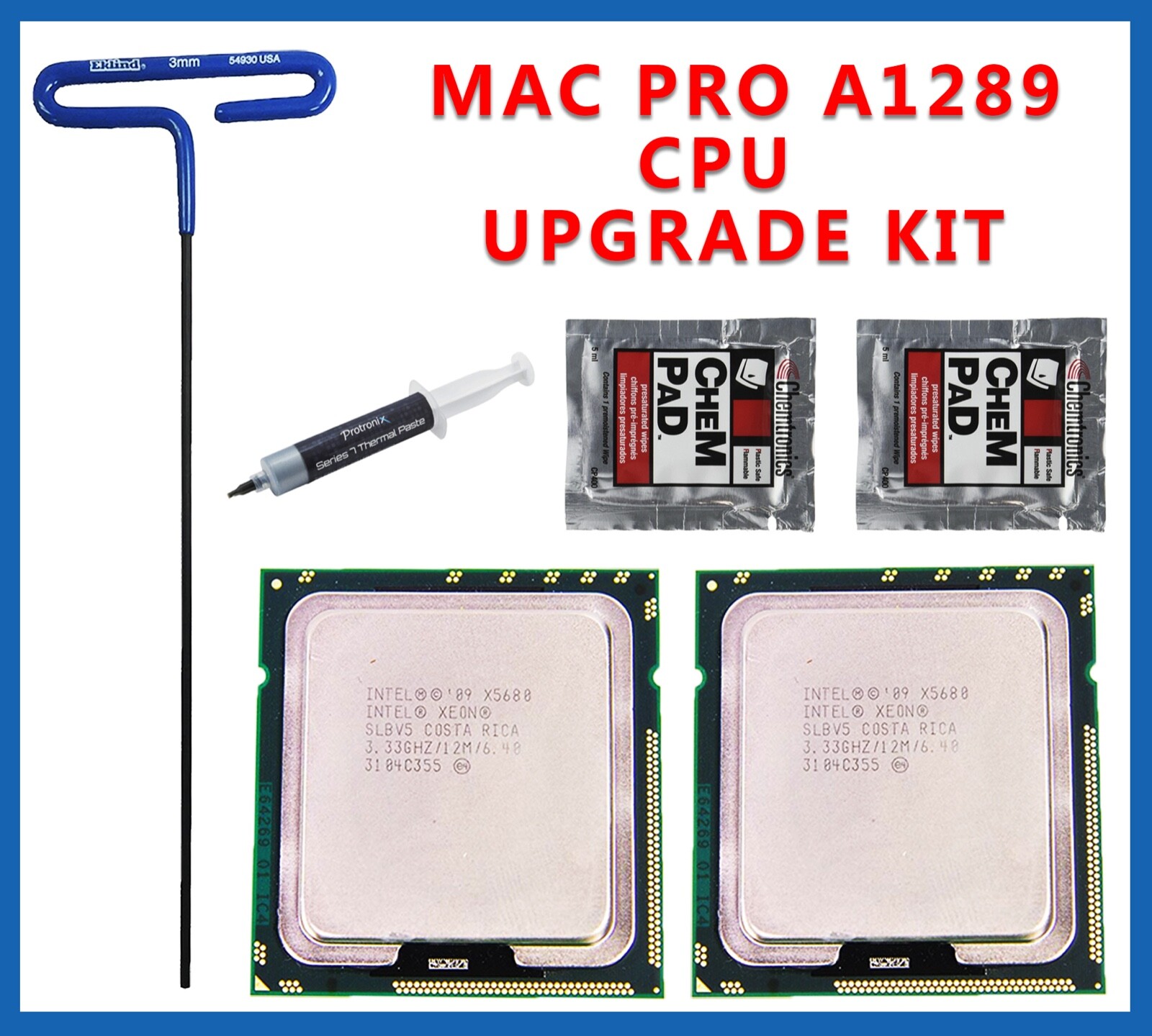 Matched Pair 6 Core X5680 3.33GHz XEON CPUs 2010 2012 Mac Pro 5,1 Upgrade Kit