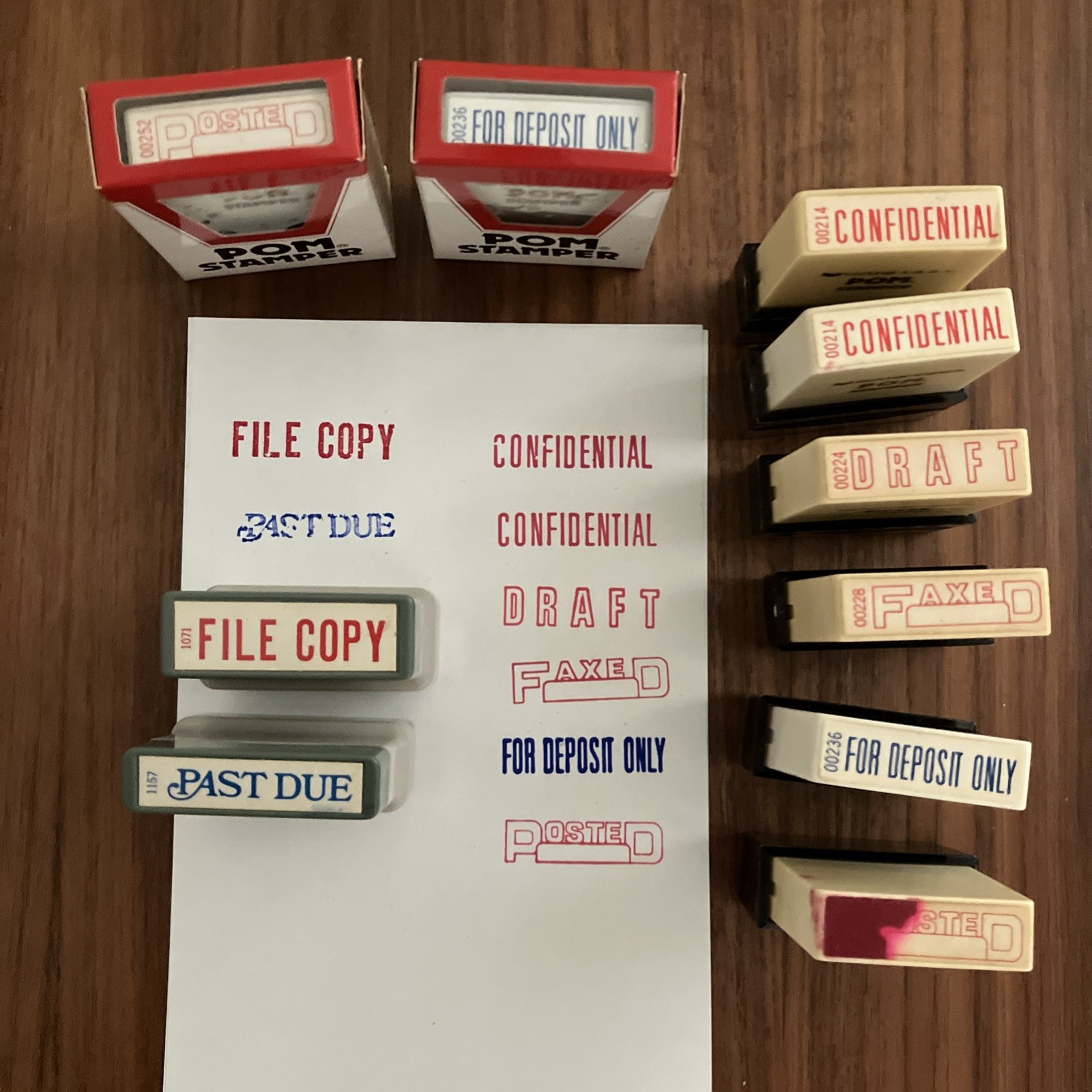 Vtg Sanford Pom Xstamper Self Inking Stampers Office Business Banking Lot of 10