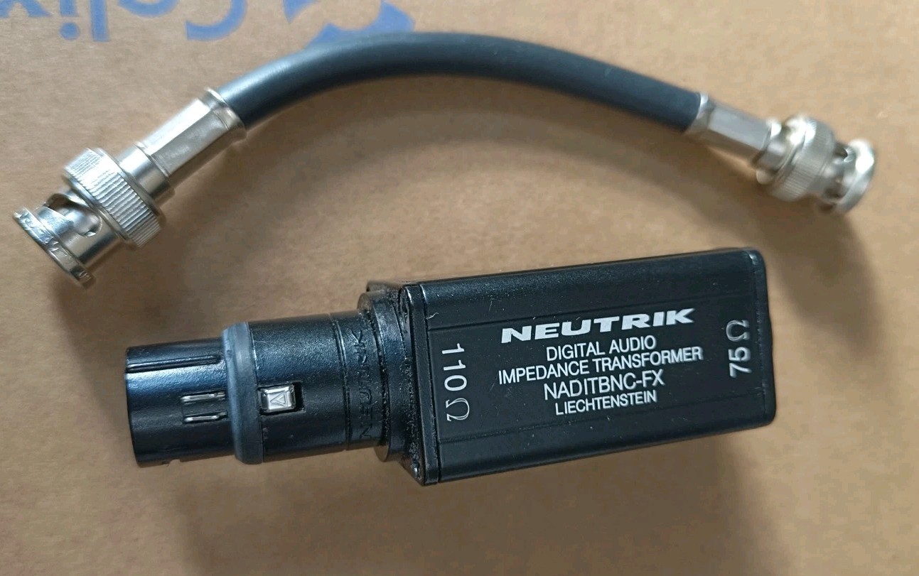 Neutrik Digital Audio Impedance Transformer NADITBNC-FX 75 - 110 Ohm F to F