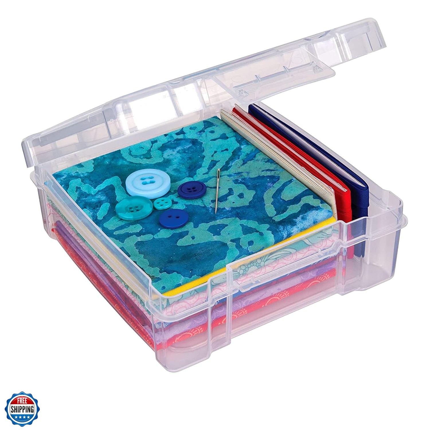 6953AB ClearView 6" x 6" Box Art & Craft Organizer, [1] Plastic Storage Case,...