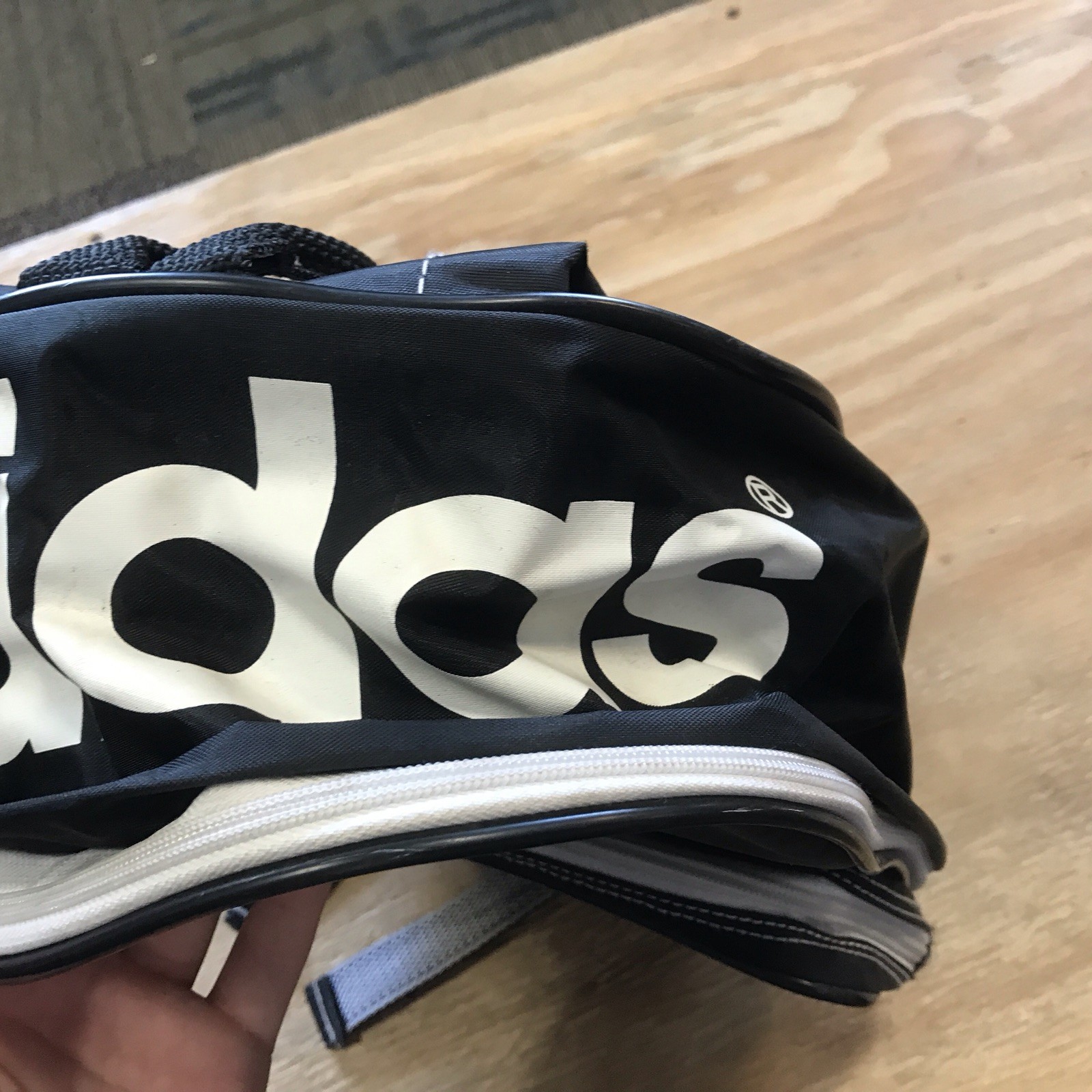 Vintage Adidas Black & White Backpack Small Nylon Unisex Mini Adjustable Straps