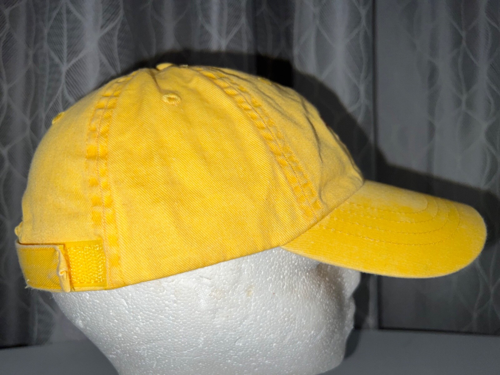 Bermuda Gold Small Hat Cap Hook Loop with Smiley Face, flowers embroidered front