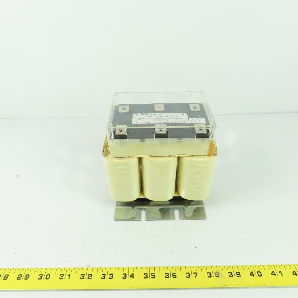 Fanuc A81L-0001-0123 3Ph Reactor Induct 0.2mH Current 75A