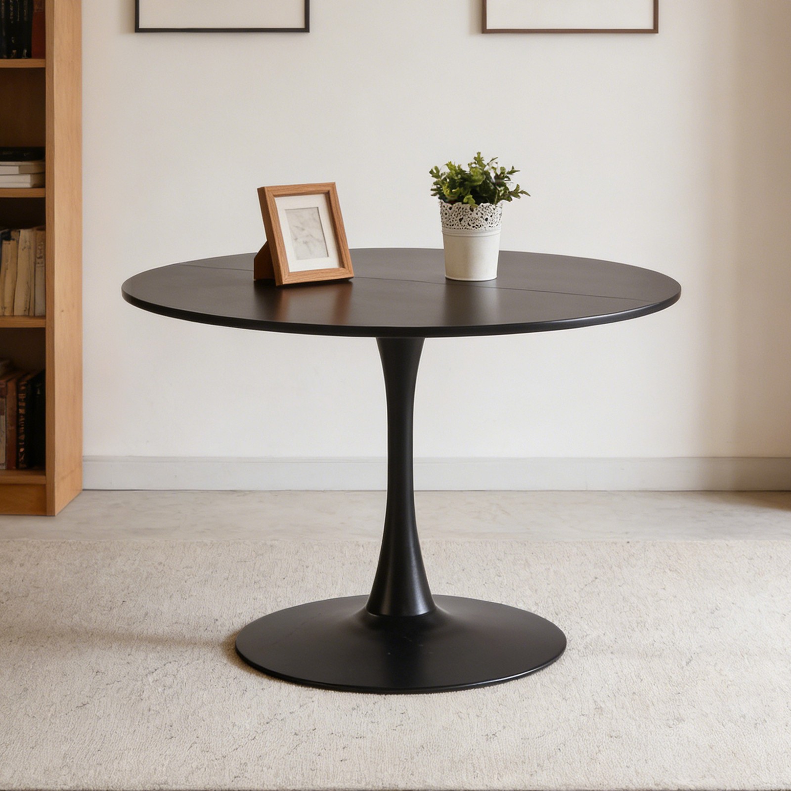 Round Tulip Dining Table 42'' Kitchen Table Pedestal Dining Table w/ MDF Top