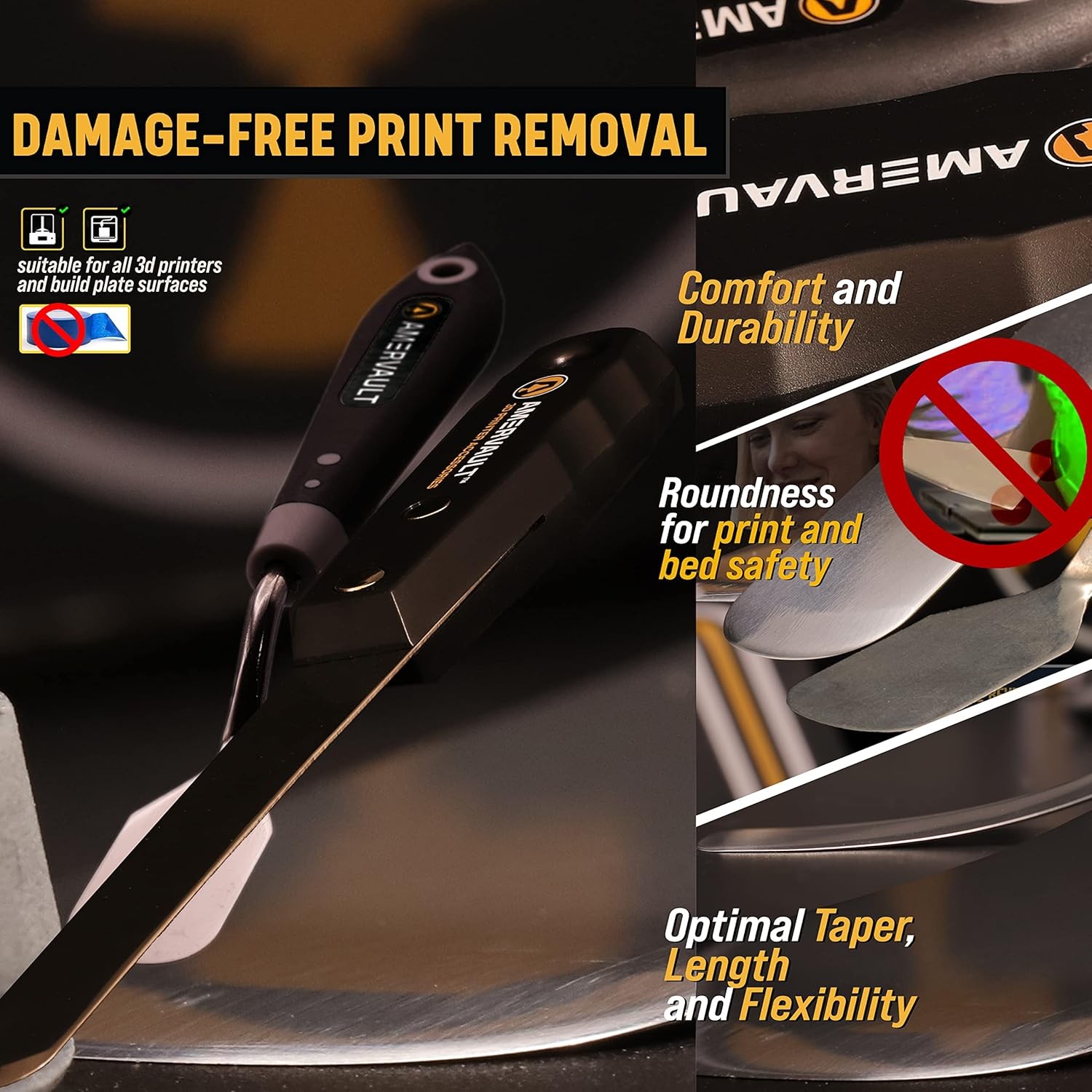 Premium 3D Print Removal Tool Kit - Durable Printer Tools with Sturdy...