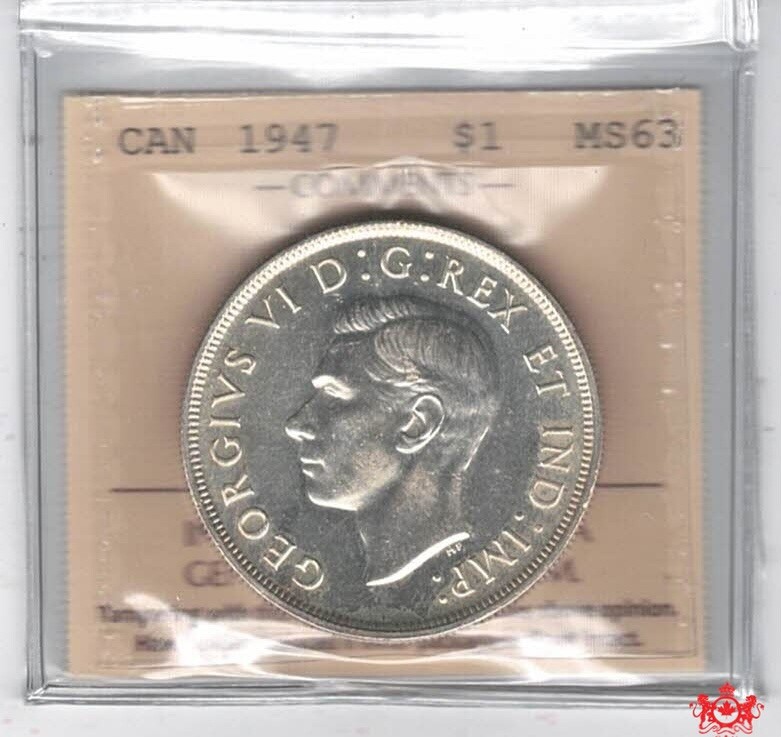 1947 Canada 1$ Blunt 7 - ICCS MS63 - XVV 188