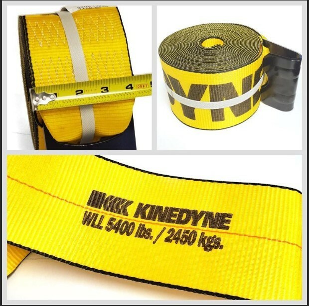 Kinedyne 423021 Cargo Control Winch Strap with Flat Hook - 30' x 4" Gold 10 Pack