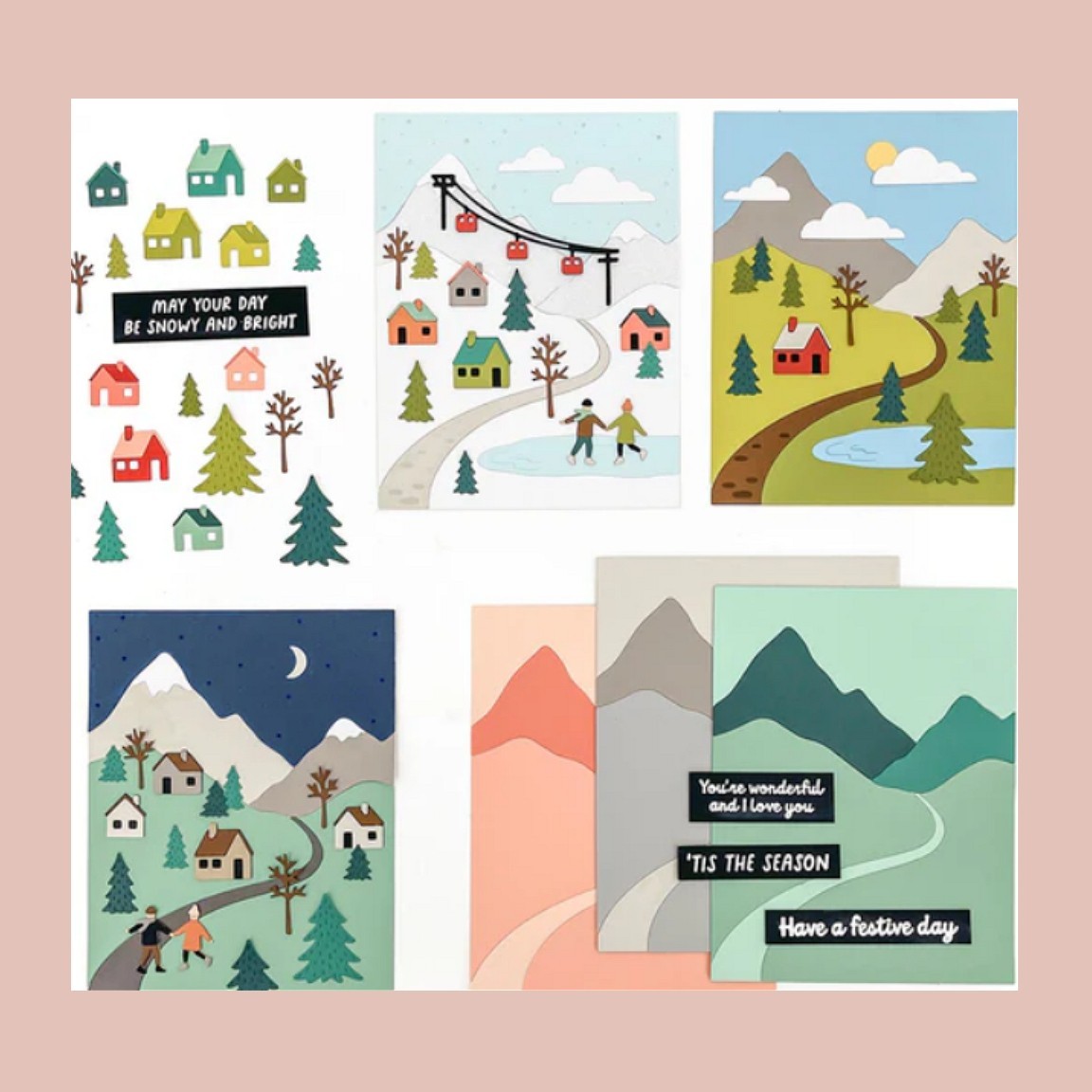 Concord & 9th ALPINE VILLAGE Stamp & Die Set - New