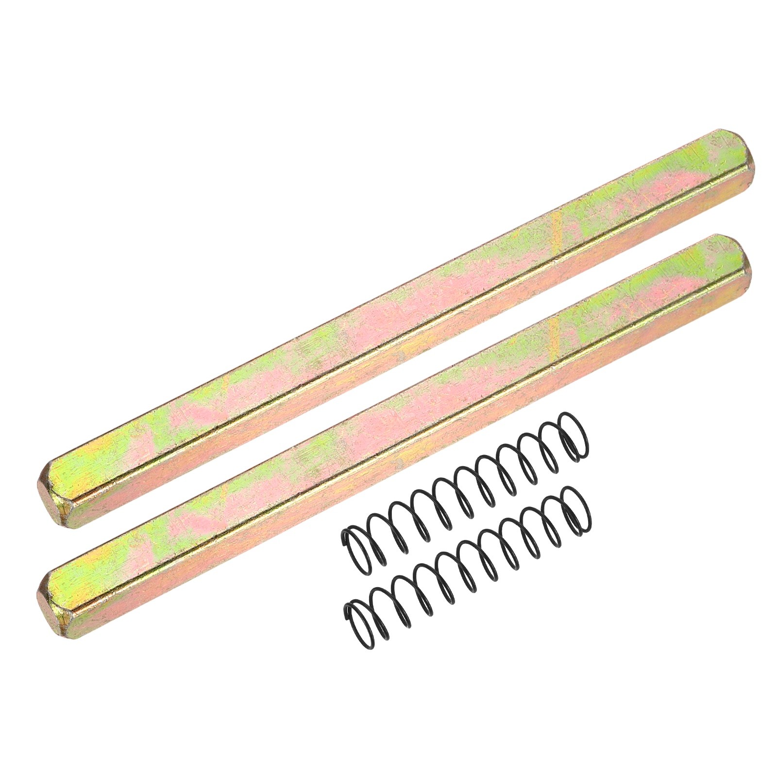 2Pcs, Door Knob Spindle 110mm Spare Door Handle Spindle Bar and Spring Gold