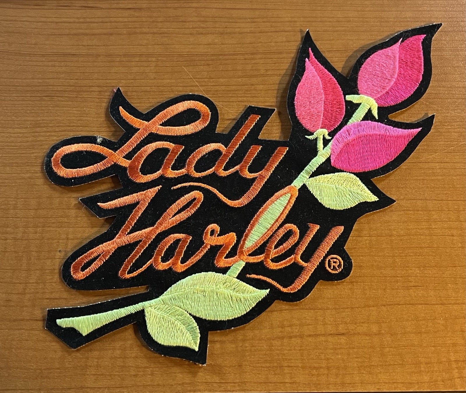 HARLEY DAVIDSON RARE LADY HARLEY ROSE BUD PATCH XLG 11” x 7” NEW