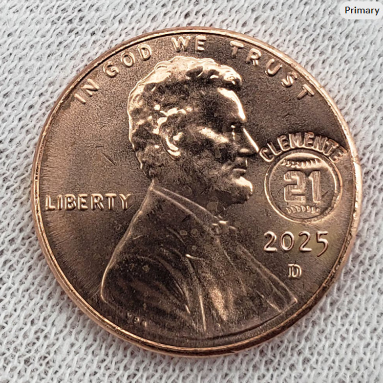 Roberto Clemente Coin 2025 Baseball Bob #21 Pittsburgh Pirates HOF Puerto Rico!