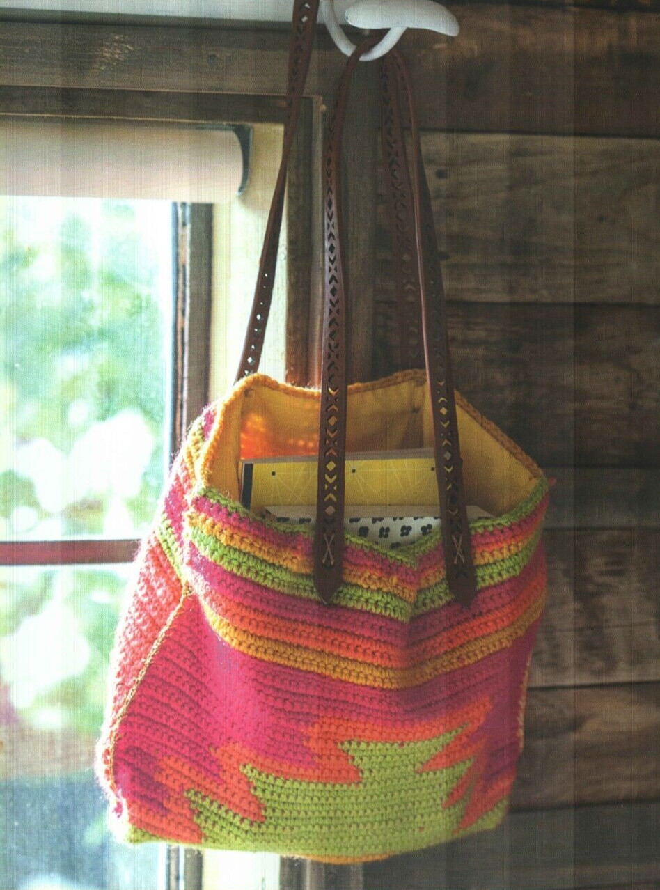 AZTEC SHOULDER BAG TOTE PURSE CROCHET PATTERN INSTRUCTIONS