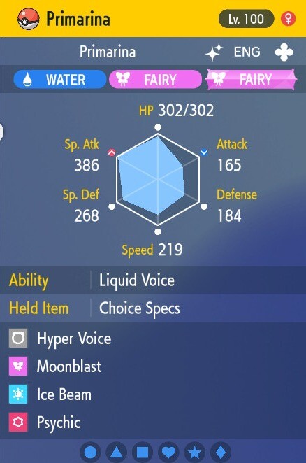 Pokemon Scarlet and Violet 6iv Shiny Max EV Primarina