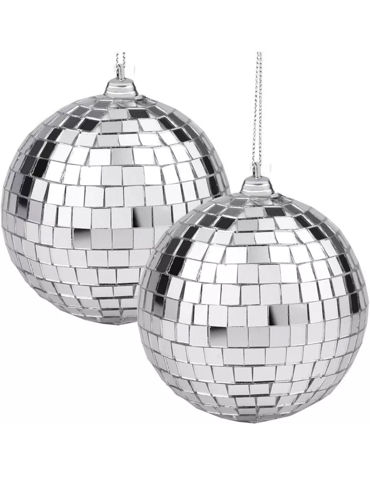 4 Pack Mirror Disco Ballssilver Hanging Party Disco Ball For Party Or Dj Light E