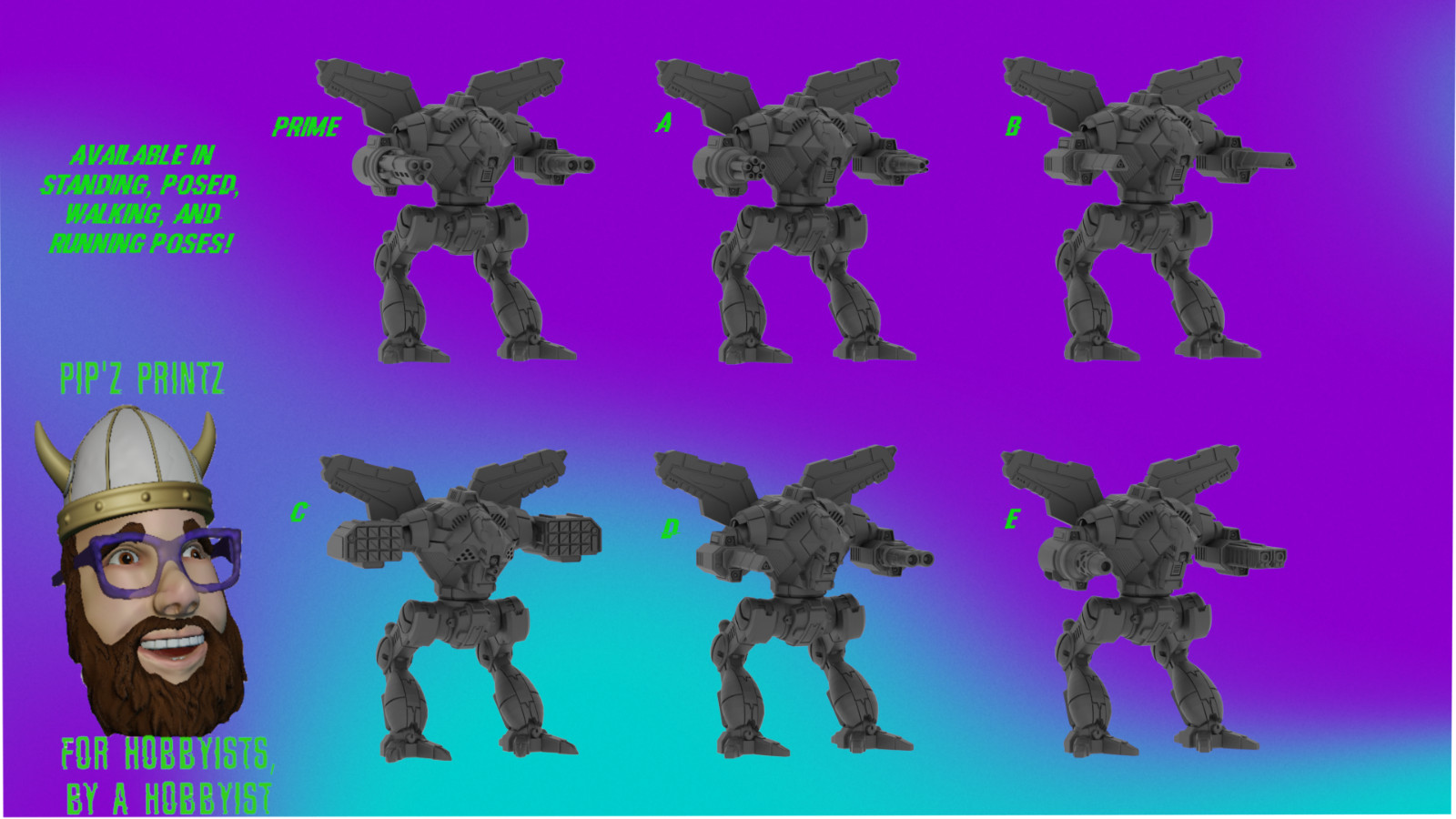 Jade Phoenix Alternate Mech Model For Battletech 6mm-10mm-15mm Multiple Poses!