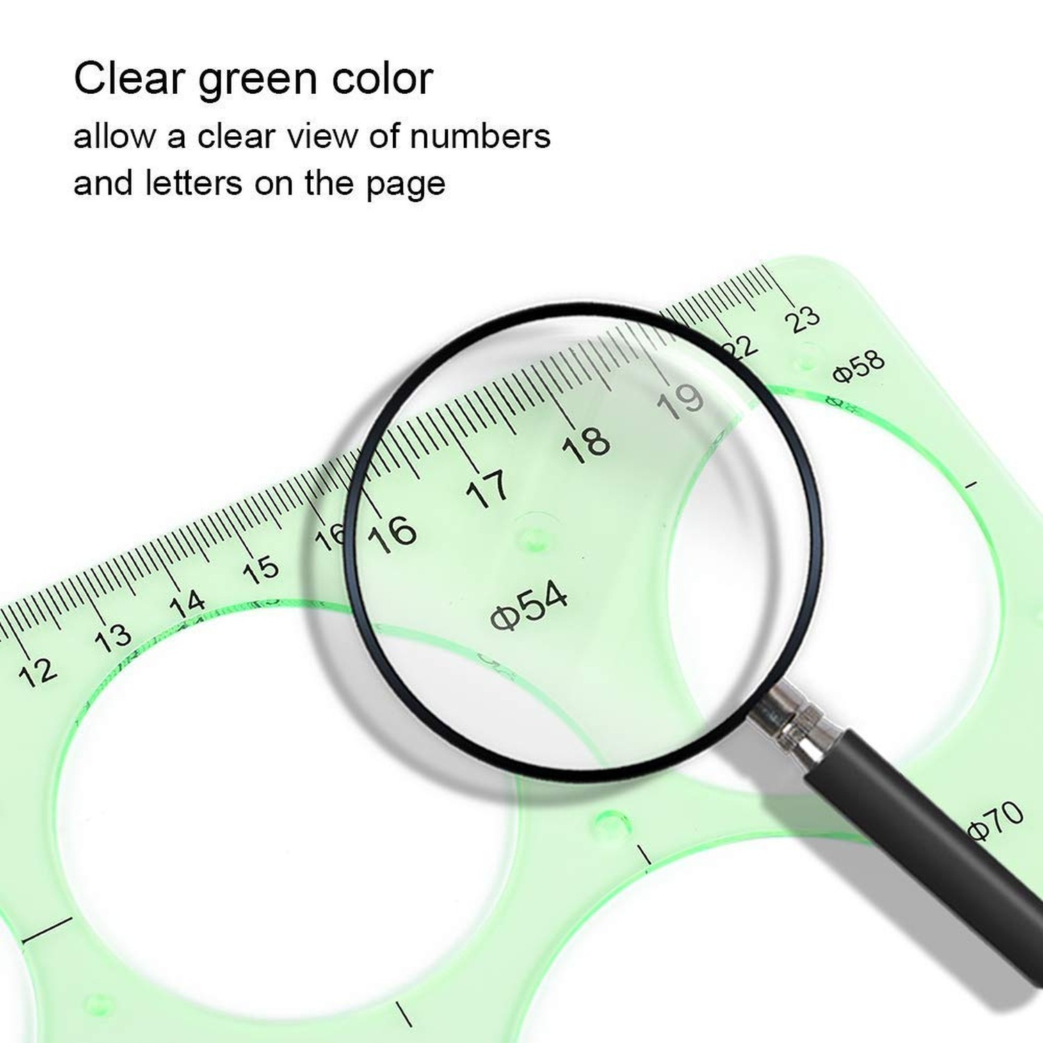 4PCS Circle Oval Radius Template Plastic Drawing Templates Clean Green Measur...