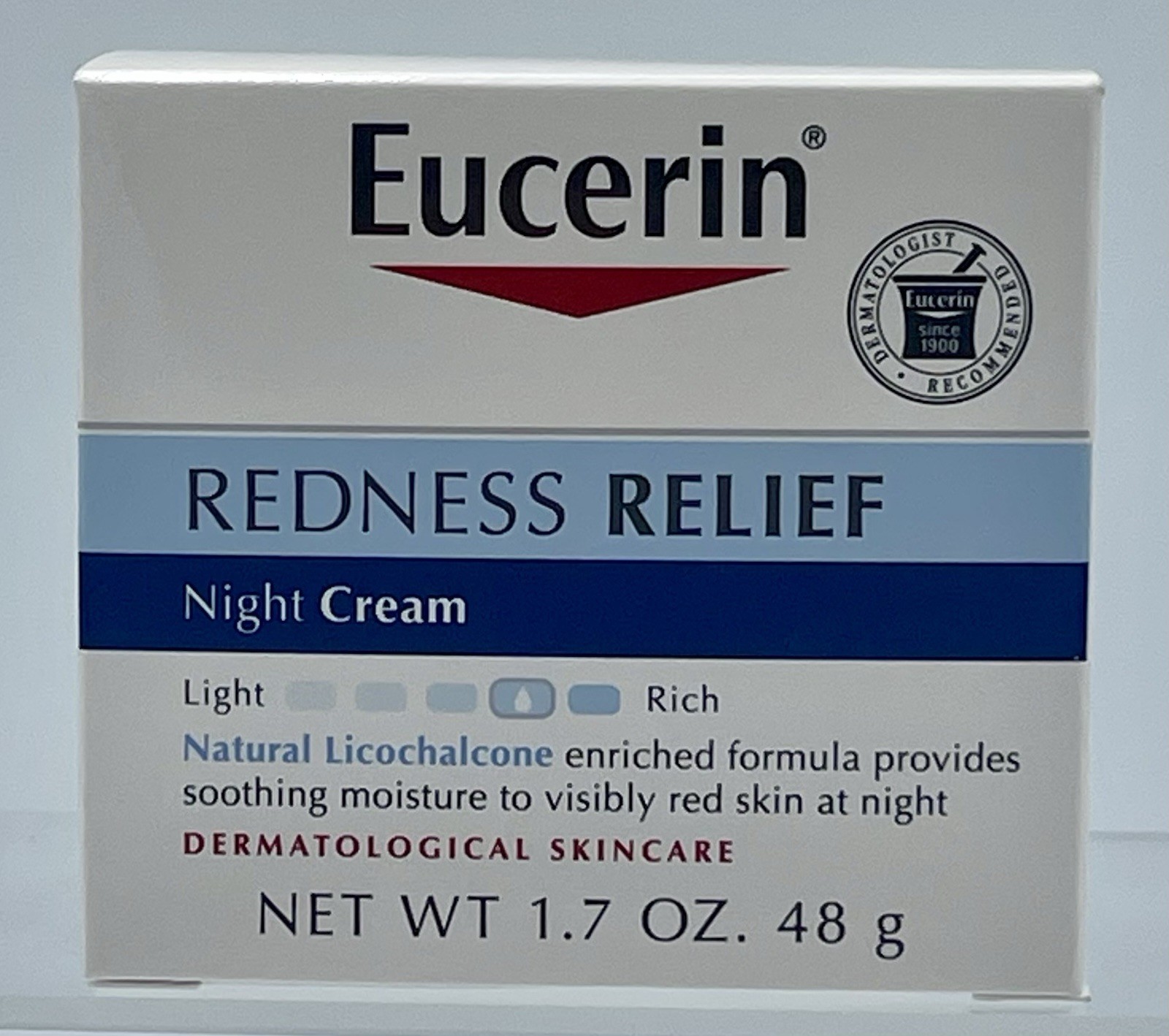 Lot of 2 Eucerin Redness Relief Night Cream 1.7 oz Sensitive Skin Moisturizer