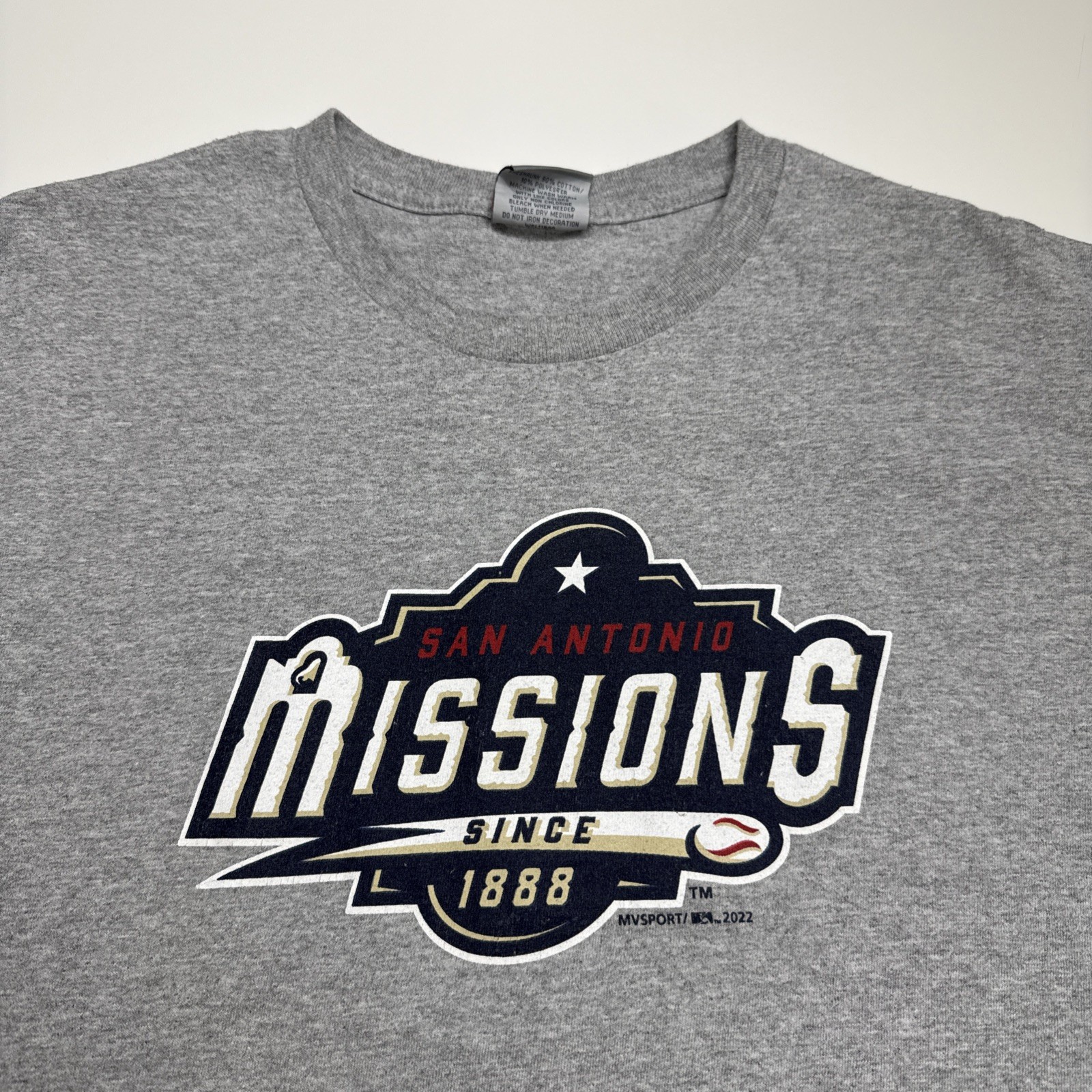 San Antonio Missions T-Shirt Minor League Baseball Mens Size XL MV Sport Gray