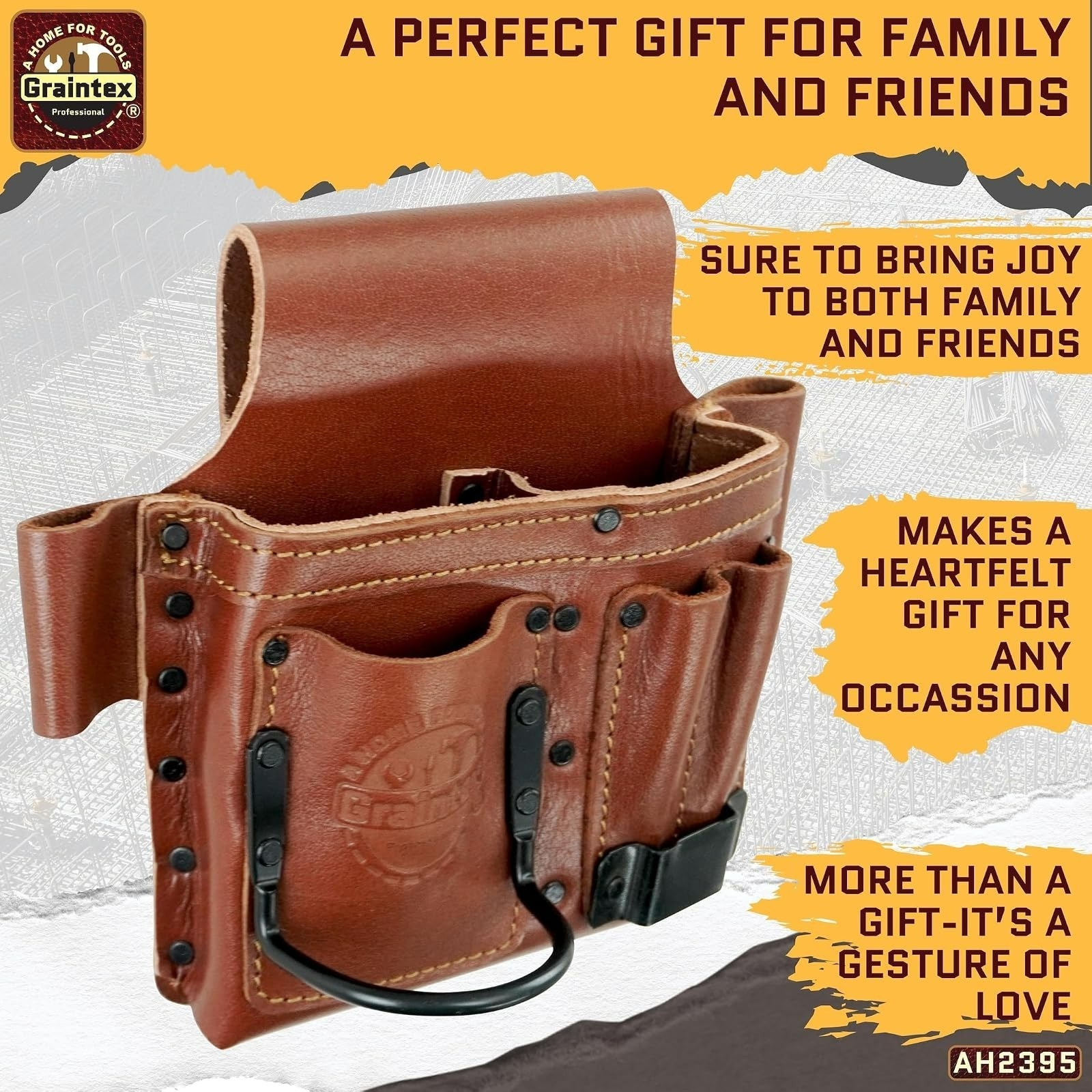 Graintex Ambassador Multi Tool Pouch - Leather Tool Belt for Professionals