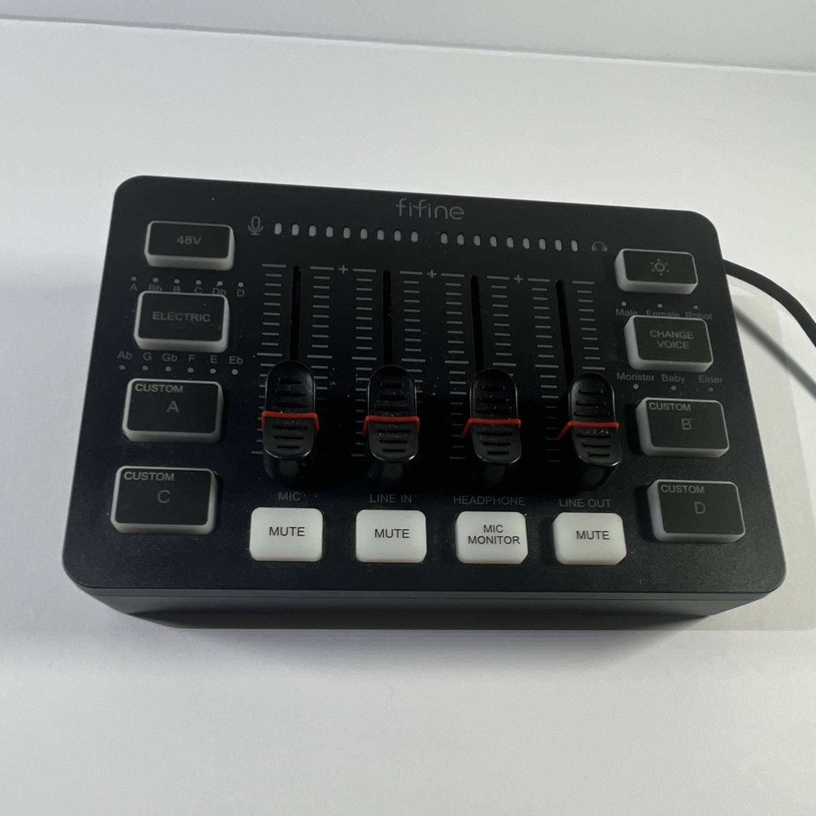 FIFINE Desktop Compact Mixer 48V Phantom Power XLR/3.5mm (No Box or 3.5mm cord)