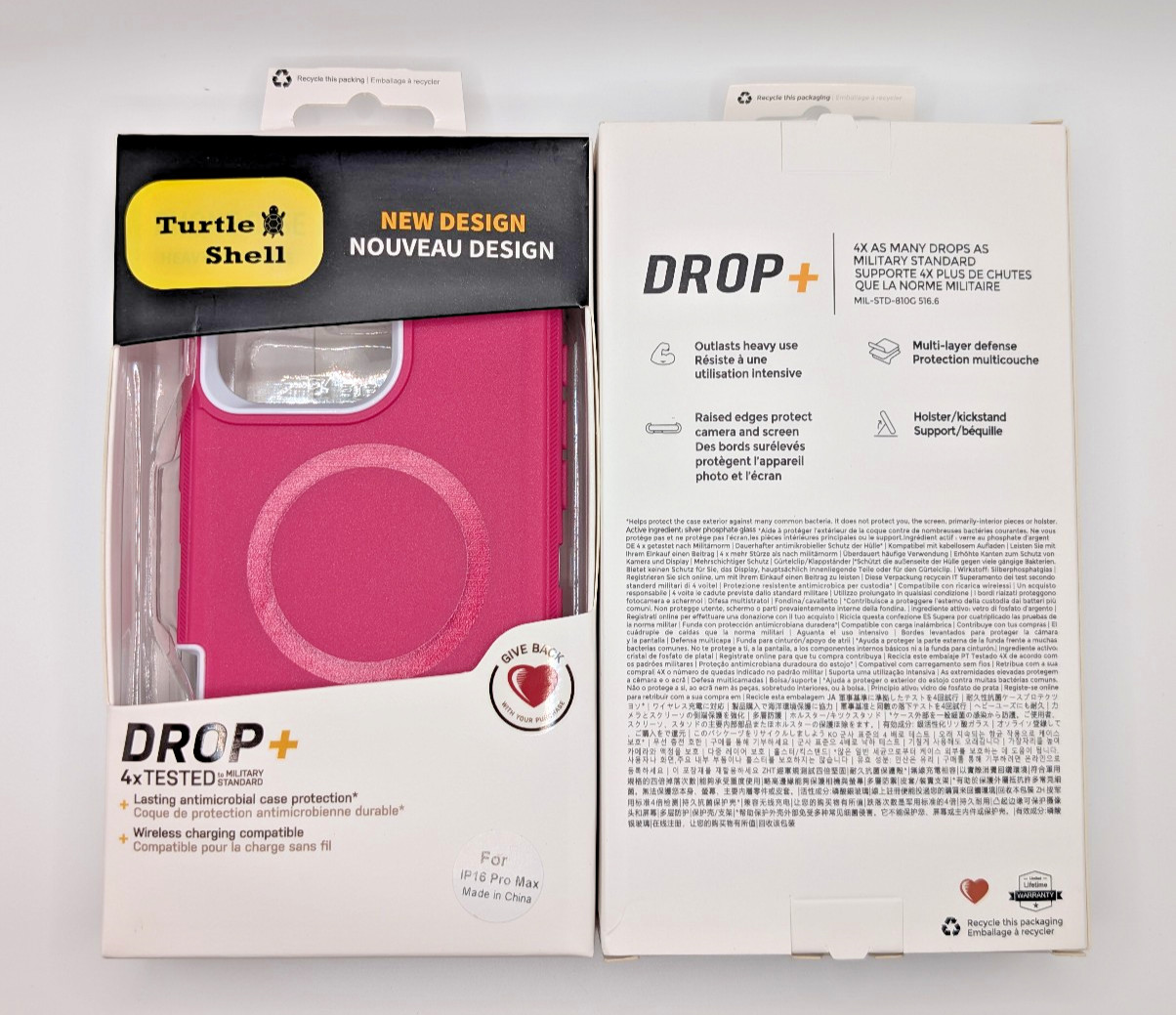 Pink iPhone 16 Pro Max Phone Case Heavy Duty Shockproof compare to Otter Box
