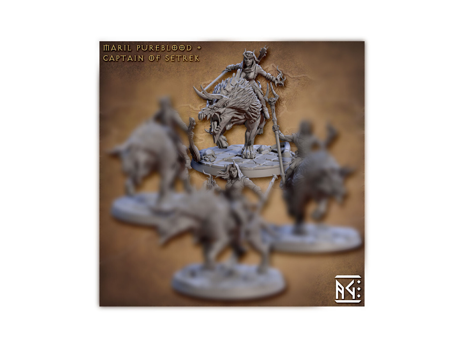 Tiefling Demon Hound Rider A - Bard / Warlock - Artisan Guild - Fantasy D&D