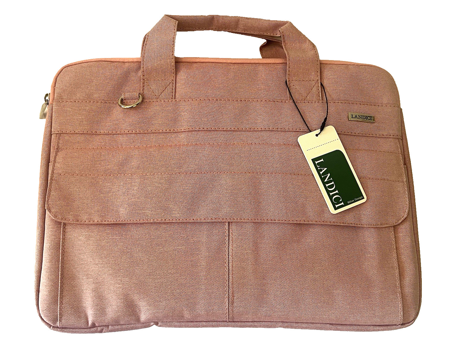 LANDICI Computer Bag 12" x 16" Dark Pink Zip  & 2 Compartments Shoulder Strap
