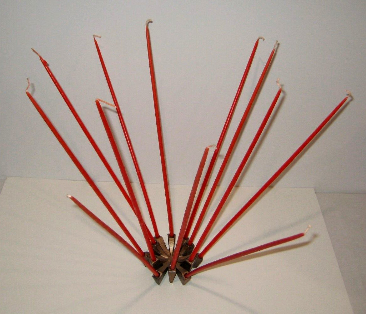 12 Taper CROWN Candelabra Candle Holder Modern MCM  Hemi-Spherical Design