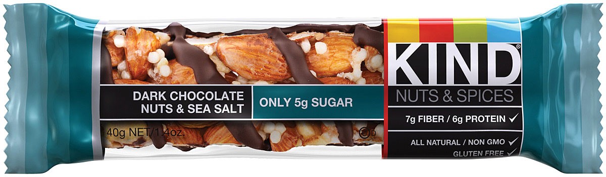 Kind Nuts & Spice Bars: Dark Chocolate, Nut, and Sea Salt Energy Food Pack of 12