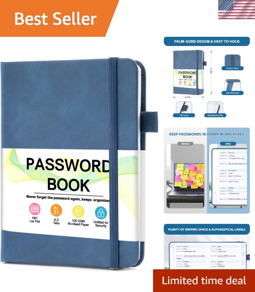 Compact Password Notebook with 160 Pages – Secure Your Digital Life in Style