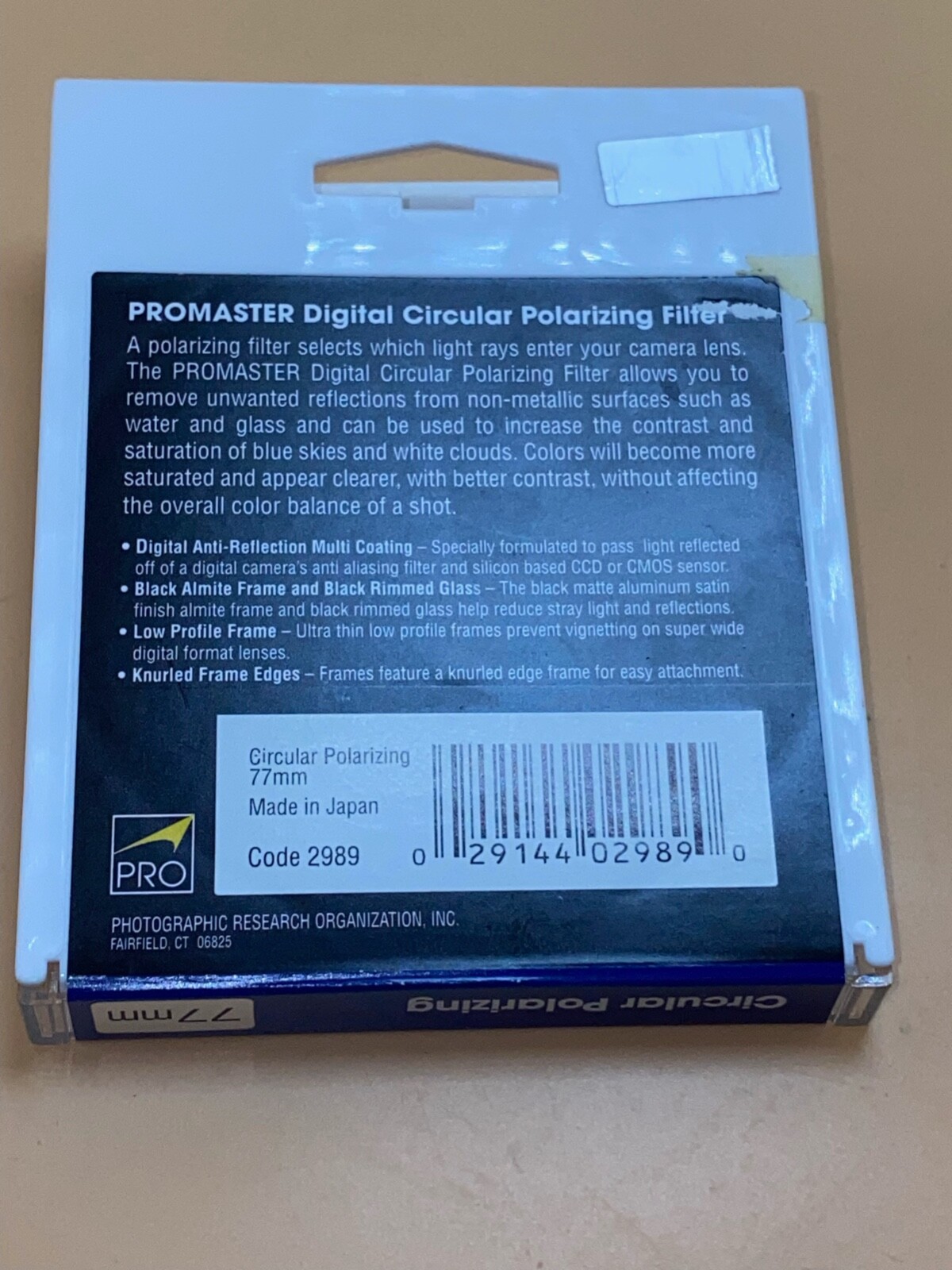 PROMASTER Digital Circular Polarizing 77mm UV Filter 2989