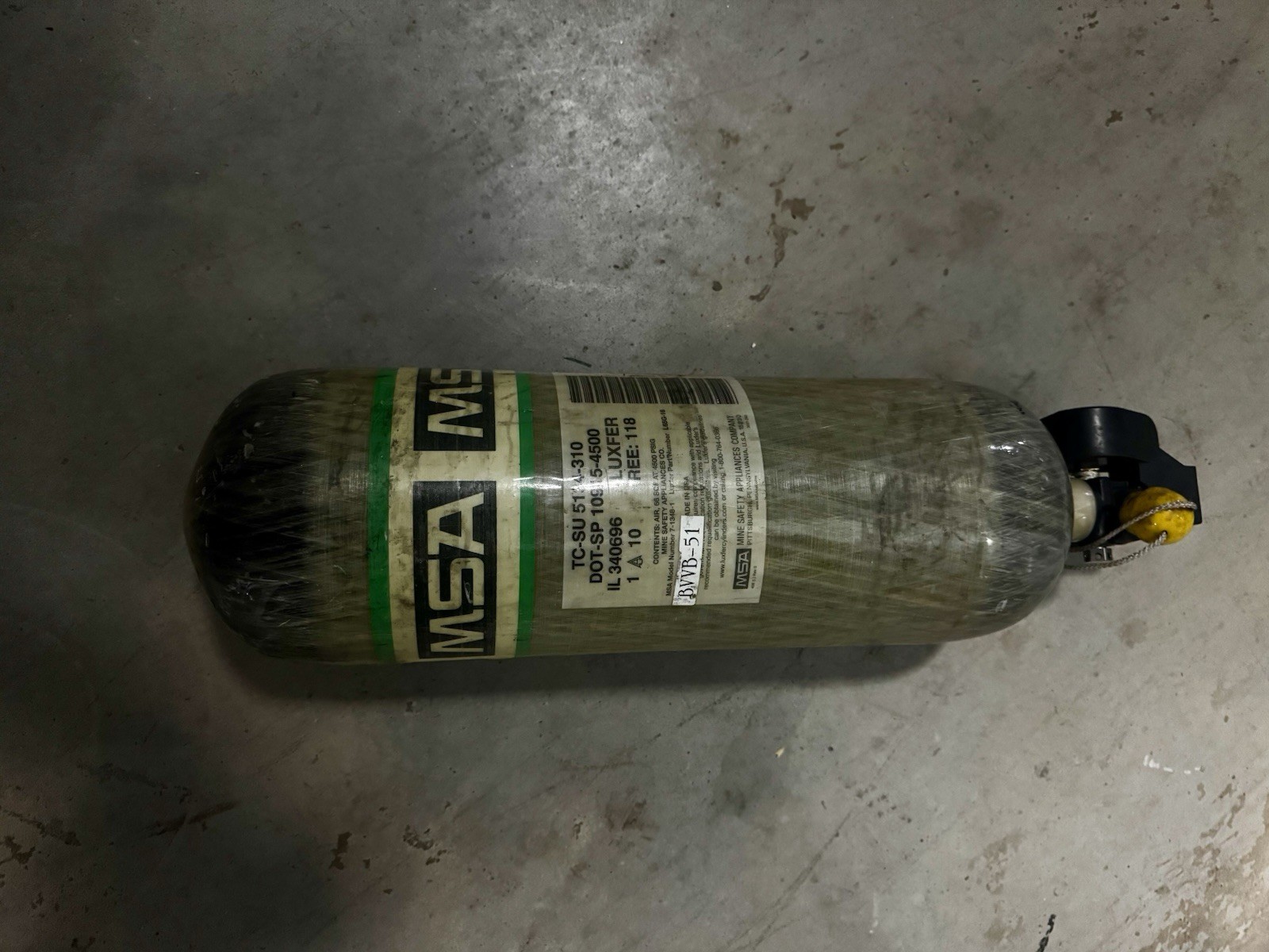 MSA H-45 Bottle Used