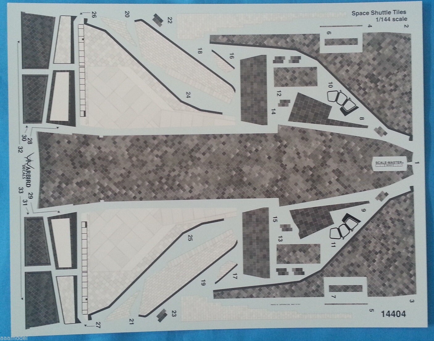 Warbird 1/144 Space Shuttle Tile Decals 14404 For Revell