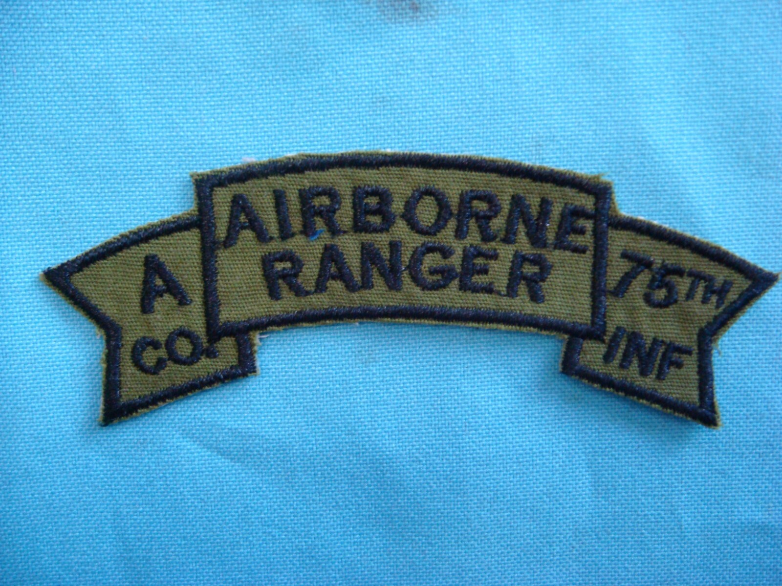 US A Co. AIRBORNE RANGER 75th INFANTRY RGT VIETNAM WAR SUBDUED SCROLL PATCH