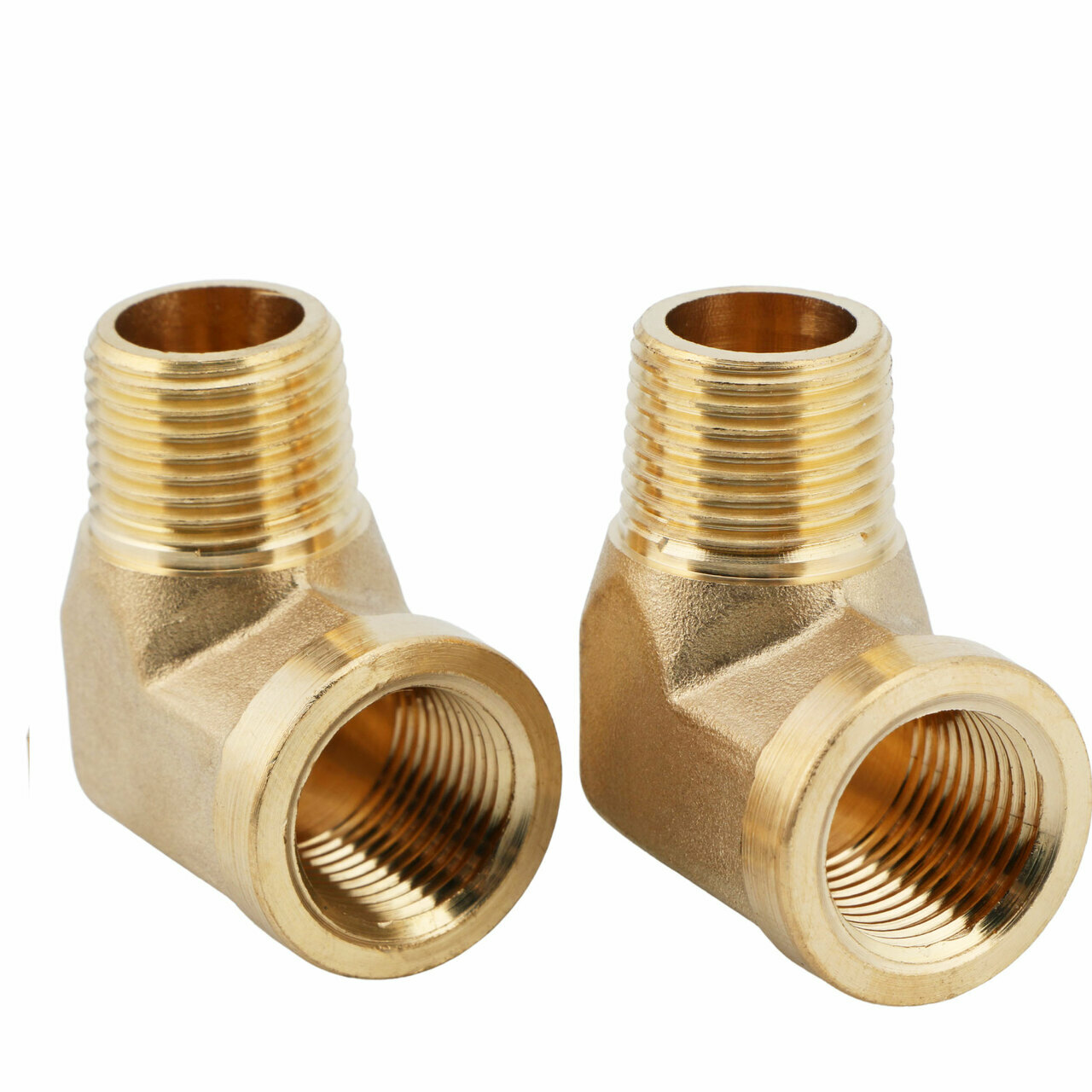 U.S. Solid 2pcs Brass Barstock Street Elbow Pipe Fitting, MNPT 1/4" x FNPT 1/4"
