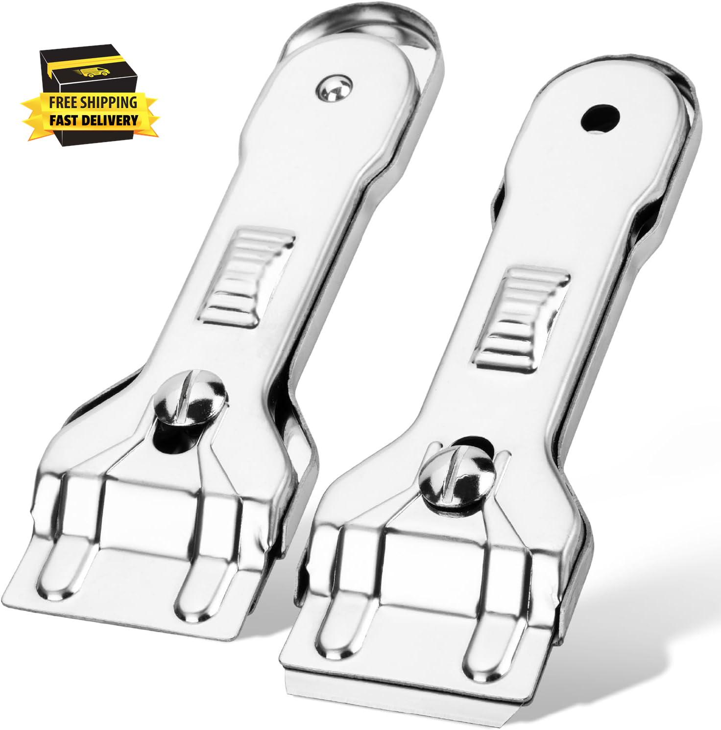 Bates- Metal Razor Blade Scraper Tool, 2 Pack, Carbon Steel Blades, Stainless St