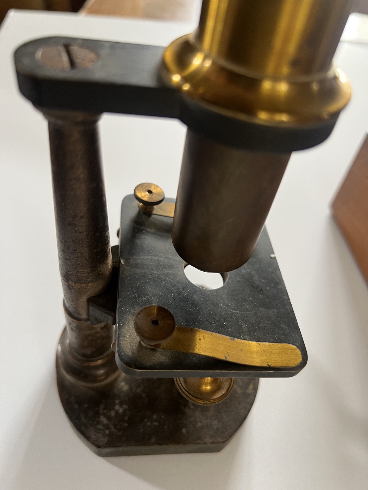 Antique Brass MICROSCOPE MONOCULAR O. Otto Himmler Berlin